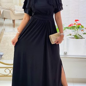 This Plus Size Women Long Sleeve Solid Slit Sexy Dress Made Of Soft And Elastic Fabric. Global Lover Wholesale Plus Size Dresses And Hope Curvy Ladies Find Here a Warm And Exciting Place To Shop Affordable Curvy Dresses Online - Plus Size Casual