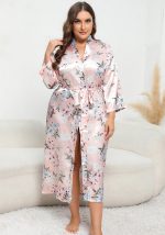 This Plus Size Women Loose Long Sleeve Printed Satin Nightgown Made Of Durable And Elastic Material. Women¡¯s Plus Size Wholesale Lingerie At Global Lover Pay More Attention To The Novelty And Uniqueness Of Styles. We Offer Huge Selections Of Sexy Plus Size Lingerie Xl