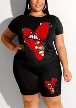 This Plus Size Women Loose Printed t-Shirt And Shorts Two-Piece Set Design And Made Of Comfortable And Elastic Fabric. Wholesale Plus Size Two Piece Sets Is a Must-Have Item For Curvy Ladies. Two Piece Sets Can Either Be Worn Together Or Individually