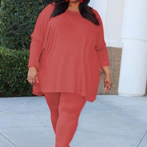 This Plus Size Women Loose Solid Top And Pant Two-Piece Set Design And Made Of Comfortable And Elastic Fabric. Wholesale Plus Size Two Piece Sets Is a Must-Have Item For Curvy Ladies. Two Piece Sets Can Either Be Worn Together Or Individually