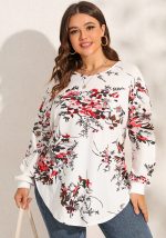 This Plus Size Women Printed Long Sleeve Backside Hollow Out Top Made Of Comfortable And Elastic Fabric. It Is Wholesale Sexy Plus Size Tops For Women. With The Gradual Rise Of Feminist Awareness