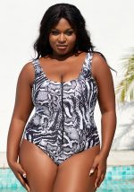 This Plus Size Women Printed One Piece Swimwear Is Made Of Good Quality Lycra And Spandex Fabric