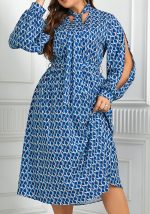 This Plus Size Women Printed Puff Sleeve Dress Made Of Soft And Elastic Fabric. Global Lover Wholesale Plus Size Dresses And Hope Curvy Ladies Find Here a Warm And Exciting Place To Shop Affordable Curvy Dresses Online - Plus Size Casual