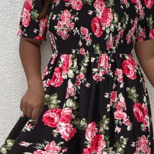 This Plus Size Women Printed Sexy Strapless Dress Made Of Soft And Elastic Fabric. Global Lover Wholesale Plus Size Dresses And Hope Curvy Ladies Find Here a Warm And Exciting Place To Shop Affordable Curvy Dresses Online - Plus Size Casual