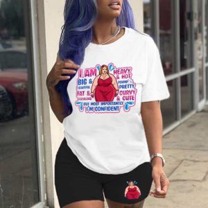 Este Plus Size Women Printed t-Shirt Shorts Two-Piece Set Design And Made Of Comfortable And Elastic Fabric. Venta al por mayor Plus Size Two Piece Sets es un Must-Have artículo para las señoras con curvas. Dos conjuntos de piezas puede ser usado juntos o por separado