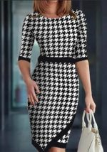 This Plus Size Women Round Neck Print Dress Design Made Of High End Polyster And Spandex Material