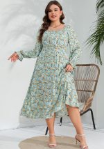 This Plus Size Women Ruffle Sleeve Dress Made Of Soft And Elastic Fabric. Global Lover Wholesale Plus Size Dresses And Hope Curvy Ladies Find Here a Warm And Exciting Place To Shop Affordable Curvy Dresses Online - Plus Size Casual