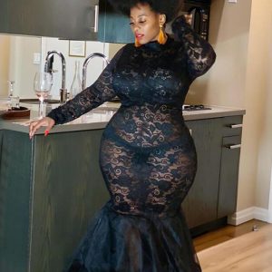 This Plus Size Women See-Through Lace Bodycon Dress Made Of Soft And Elastic Fabric. Global Lover Wholesale Plus Size Dresses And Hope Curvy Ladies Find Here a Warm And Exciting Place To Shop Affordable Curvy Dresses Online - Plus Size Casual