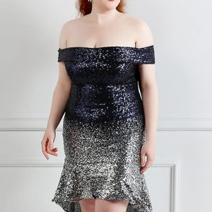 This Plus Size Women Sequin Formal Party Mermaid Dress Made Of Soft And Elastic Fabric. Global Lover Wholesale Plus Size Dresses And Hope Curvy Ladies Find Here a Warm And Exciting Place To Shop Affordable Curvy Dresses Online - Plus Size Casual