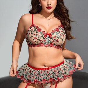 This Plus Size Women Sexy Embroidered Sexy Lingerie Made Of Durable And Elastic Material. Women¡¯s Plus Size Wholesale Lingerie At Global Lover Pay More Attention To The Novelty And Uniqueness Of Styles. We Offer Huge Selections Of Sexy Plus Size Lingerie Xl