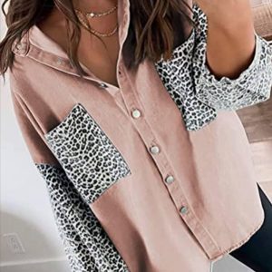 This Plus Size Women Shirt Leopard Patchwork Loose Long Sleeve Top Made Of Comfortable And Elastic Fabric. It Is Wholesale Sexy Plus Size Tops For Women. With The Gradual Rise Of Feminist Awareness