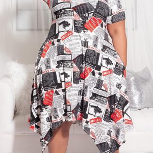 This Plus Size Women Short Sleeve Round Neck Print Dress Made Of Soft And Elastic Fabric. Global Lover Wholesale Plus Size Dresses And Hope Curvy Ladies Find Here a Warm And Exciting Place To Shop Affordable Curvy Dresses Online - Plus Size Casual