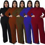 This Plus Size Women Solid Color Bow Long Sleeve Jumpsuit Design Made Of High Quality Polyster And Spandex Material. It Is Stretchy