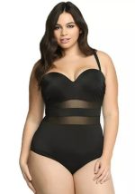 This Plus Size Women Solid Mesh Patchwork Underwire Backless One-Piece Swimwear Is Made Of Good Quality Lycra And Spandex Fabric