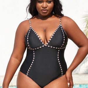 This Plus Size Women Solid Sexy One Piece Swimwear Is Made Of Good Quality Lycra And Spandex Fabric