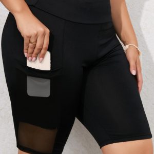 Este Plus Size Mujeres Pantalones cortos de natación sólido está hecho de lycra de buena calidad y tela Spandex