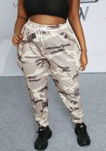 This Plus Size Women Sport Camouflage Print Trousers Made Of Soft And Elastic Fabric. Global Lover Wholesale Plus Size Dresses And Hope Curvy Ladies Find Here a Warm And Exciting Place To Shop Affordable Curvy Dresses Online - Plus Size Casual