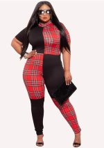 This Plus Size Women Summer Plaid Contrast Print Short-Sleeved Top And Trousers Two-Piece Set Design And Made Of Comfortable And Elastic Fabric. Wholesale Plus Size Two Piece Sets Is a Must-Have Item For Curvy Ladies. Two Piece Sets Can Either Be Worn Together Or Individually