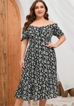 This Plus Size Women Summer Print Short Sleeve Ruffle Dress Made Of Soft And Elastic Fabric. Global Lover Wholesale Plus Size Dresses And Hope Curvy Ladies Find Here a Warm And Exciting Place To Shop Affordable Curvy Dresses Online - Plus Size Casual