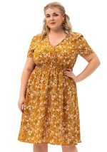 This Plus Size Women Summer Short Sleeve Printed Dress Made Of Soft And Elastic Fabric. Global Lover Wholesale Plus Size Dresses And Hope Curvy Ladies Find Here a Warm And Exciting Place To Shop Affordable Curvy Dresses Online - Plus Size Casual