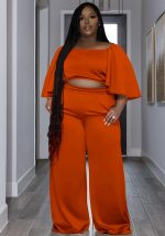 This Plus Size Women Summer Short Sleeve Top And Pants Casual Two-Piece Set Design And Made Of Comfortable And Elastic Fabric. Wholesale Plus Size Two Piece Sets Is a Must-Have Item For Curvy Ladies. Two Piece Sets Can Either Be Worn Together Or Individually