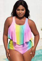 This Plus Size Women Two Pieces Printed Swimwear Is Made Of Good Quality Lycra And Spandex Fabric