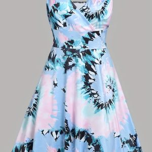 This Plus Size Women v-Neck Sexy Printed Long Dress Made Of Soft And Elastic Fabric. Global Lover Wholesale Plus Size Dresses And Hope Curvy Ladies Find Here a Warm And Exciting Place To Shop Affordable Curvy Dresses Online - Plus Size Casual