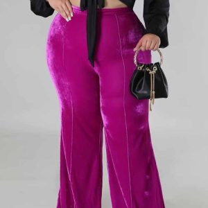 This Plus Size Women Winter High Waist Velvet Bootcut Pants Design Made Of Durable And Stretchy Material. It Is a Must-Have Item For Your Closet. Global Lover Offer a Rich Selection Of Wholesale Plus Size Bottoms. You Will Find Wide Range Fabric