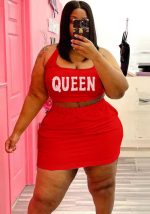 This Plus Size Women's Fashion Beaded Solid Sleeveless Tank Top And Skirt Two-Piece Set Design And Made Of Comfortable And Elastic Fabric. Wholesale Plus Size Two Piece Sets Is a Must-Have Item For Curvy Ladies. Two Piece Sets Can Either Be Worn Together Or Individually