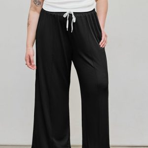 This Plus Size Women's Autumn And Winter Elastic Waist Casual Versatile Drawstring High Waist Straight Pants Design Made Of Durable And Stretchy Material. It Is a Must-Have Item For Your Closet. Global Lover Offer a Rich Selection Of Wholesale Plus Size Bottoms. You Will Find Wide Range Fabric