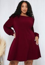 This Plus Size Women's Autumn And Winter Slim Waist Round Neck Long Sleeve Fashion Chic Dress Made Of Soft And Elastic Fabric. Global Lover Wholesale Plus Size Dresses And Hope Curvy Ladies Find Here a Warm And Exciting Place To Shop Affordable Curvy Dresses Online - Plus Size Casual