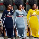 This Plus Size Women's Boutique Fall Winter Maxi Dress Crown Round Neck Long Sleeve Striped Color Block Dress Made Of Soft And Elastic Fabric. Global Lover Wholesale Plus Size Dresses And Hope Curvy Ladies Find Here a Warm And Exciting Place To Shop Affordable Curvy Dresses Online - Plus Size Casual