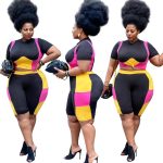 This Plus Size Women's Contrast Plus Size Contrast Color Casual Two Piece Design And Made Of Comfortable And Elastic Fabric. Wholesale Plus Size Two Piece Sets Is a Must-Have Item For Curvy Ladies. Two Piece Sets Can Either Be Worn Together Or Individually