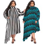 This Plus Size Women's Long Sleeve Dress Round Neck Print Fashion Sexy Dress Made Of Soft And Elastic Fabric. Global Lover Wholesale Plus Size Dresses And Hope Curvy Ladies Find Here a Warm And Exciting Place To Shop Affordable Curvy Dresses Online - Plus Size Casual