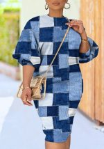 This Plus Size Women's Long Sleeve Plaid Print Fashion Dress Made Of Soft And Elastic Fabric. Global Lover Wholesale Plus Size Dresses And Hope Curvy Ladies Find Here a Warm And Exciting Place To Shop Affordable Curvy Dresses Online - Plus Size Casual