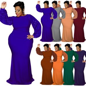 This Plus Size Women's Long Sleeve Sequin Dress Autumn Made Of Soft And Elastic Fabric. Global Lover Wholesale Plus Size Dresses And Hope Curvy Ladies Find Here a Warm And Exciting Place To Shop Affordable Curvy Dresses Online - Plus Size Casual