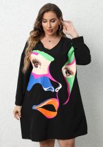 This Plus Size Women's Long Sleeves Shirt Dress Made Of Soft And Elastic Fabric. Global Lover Wholesale Plus Size Dresses And Hope Curvy Ladies Find Here a Warm And Exciting Place To Shop Affordable Curvy Dresses Online - Plus Size Casual