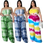 This Plus Size Women's Print Positioning Print Chest Wrap Straight Pants Set Design And Made Of Comfortable And Elastic Fabric. Wholesale Plus Size Two Piece Sets Is a Must-Have Item For Curvy Ladies. Two Piece Sets Can Either Be Worn Together Or Individually