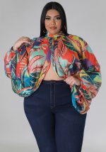 This Plus Size Women's Round Neck Open Back Chiffon Lace Up Top Women Made Of Comfortable And Elastic Fabric. It Is Wholesale Sexy Plus Size Tops For Women. With The Gradual Rise Of Feminist Awareness