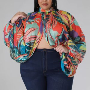 This Plus Size Women's Round Neck Open Back Chiffon Lace Up Top Women Made Of Comfortable And Elastic Fabric. It Is Wholesale Sexy Plus Size Tops For Women. With The Gradual Rise Of Feminist Awareness