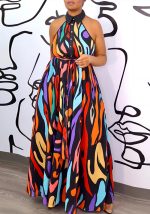 This Plus Size Women's Sleeveless Print Maxi Dress Made Of Soft And Elastic Fabric. Global Lover Wholesale Plus Size Dresses And Hope Curvy Ladies Find Here a Warm And Exciting Place To Shop Affordable Curvy Dresses Online - Plus Size Casual