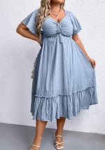 This Plus Size Women's Slim Waist Slim Fit Maxi Dress Made Of Soft And Elastic Fabric. Global Lover Wholesale Plus Size Dresses And Hope Curvy Ladies Find Here a Warm And Exciting Place To Shop Affordable Curvy Dresses Online - Plus Size Casual