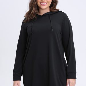 This Plus Size Women's Solid Color Long Casual Hoodies Made Of Comfortable And Elastic Fabric. It Is Wholesale Sexy Plus Size Tops For Women. With The Gradual Rise Of Feminist Awareness