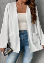 This Plus Size Women's Solid Long Sleeve Jacket Fashion Casual Pocket Top Made Of Comfortable And Soft Fabric. It Is a Must-Have Item For Curvy Ladies In Autumn And Winter. Global Lover Offer All Kinds Of Women¡¯s Plus Size Coat And Hope Curvy Ladies Find Here a Warm And Exciting Place To Shop - Wholesale Plus Size Jackets