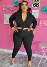 This Plus Size Women's Solid Shirt Pant Set Design And Made Of Comfortable And Elastic Fabric. Wholesale Plus Size Two Piece Sets Is a Must-Have Item For Curvy Ladies. Two Piece Sets Can Either Be Worn Together Or Individually