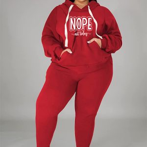 This Plus Size Women's Sports Hoodies Casual Two-Piece Tracksuit Set Design And Made Of Comfortable And Elastic Fabric. Wholesale Plus Size Two Piece Sets Is a Must-Have Item For Curvy Ladies. Two Piece Sets Can Either Be Worn Together Or Individually