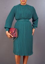 This Plus Size Women's Spring Fashion Pleated Loose Chic Dress With Belt Design Made Of High Quality Polyster And Spandex Material. It Come With Good Stretch And Wearing Comfortable. Women¡¯s Midi Dresses Is Omnipotent And Suit For All Kinds Of Occasions - Daily Wear