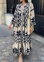 This Plus Size Women's Spring Printed Loose Bohemian Dress For Women Design Made Of High Quality Polyster And Spandex Material. It Is Stretchy