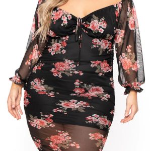 This Plus Size Women's Spring Summer Style Chic Slim Printed Ress Made Of Soft And Elastic Fabric. Global Lover Wholesale Plus Size Dresses And Hope Curvy Ladies Find Here a Warm And Exciting Place To Shop Affordable Curvy Dresses Online - Plus Size Casual