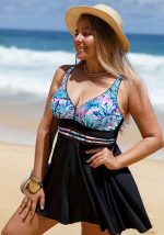 This Plus Size Women's Straps Tankini Two Pieces Set Is Made Of Good Quality Lycra And Spandex Fabric